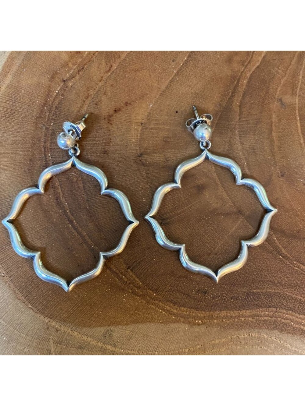 RETIRED James Avery Venetian Frame Earrings, Sterling Silver